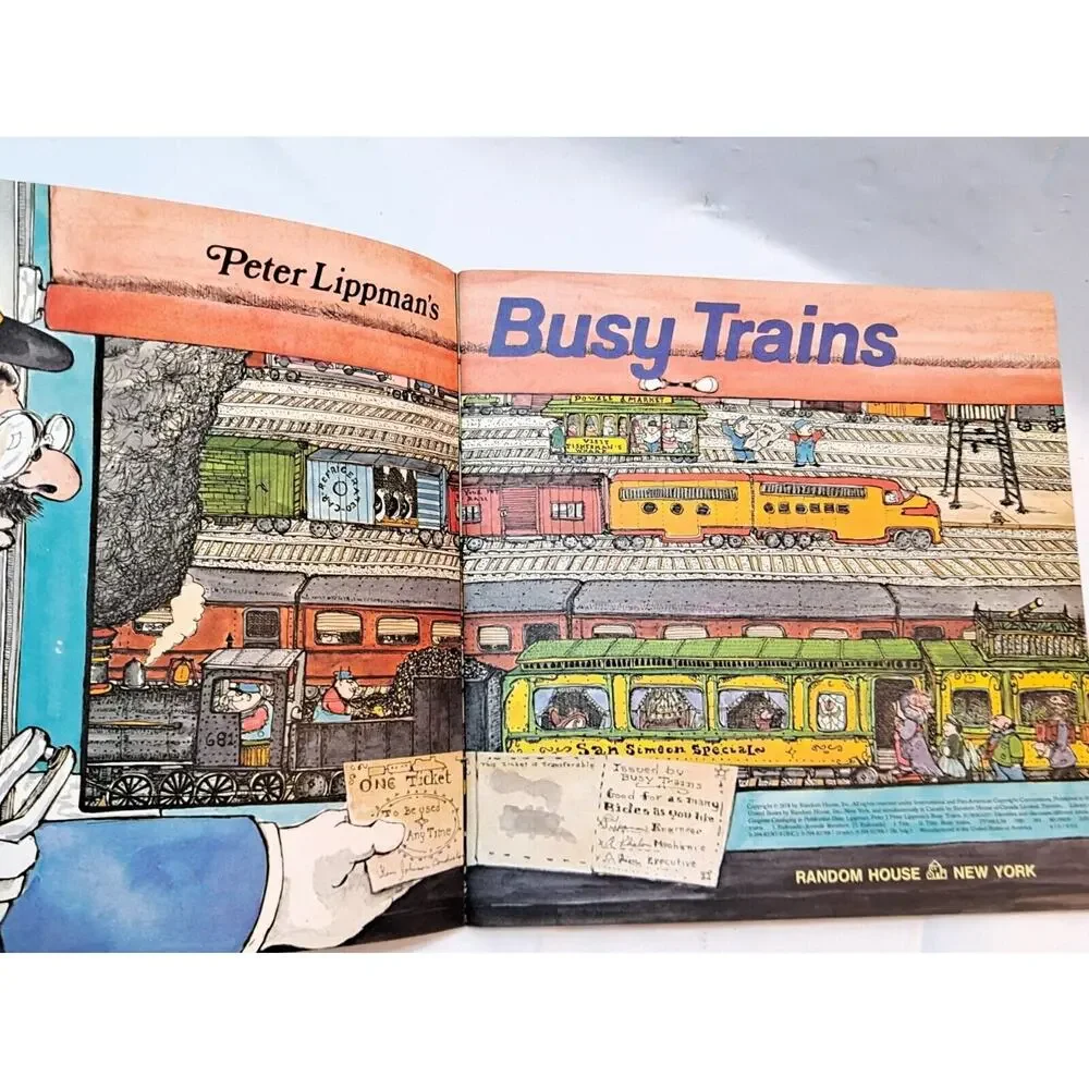 Busy Trains by Peter Lippman (1981 Trade Random House Picture Book)